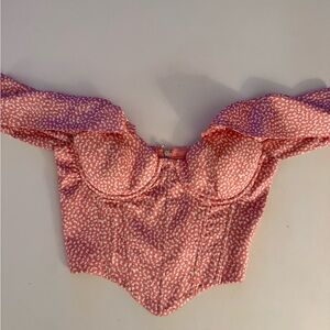 Oh Polly Pink Polka Dot Crop Top